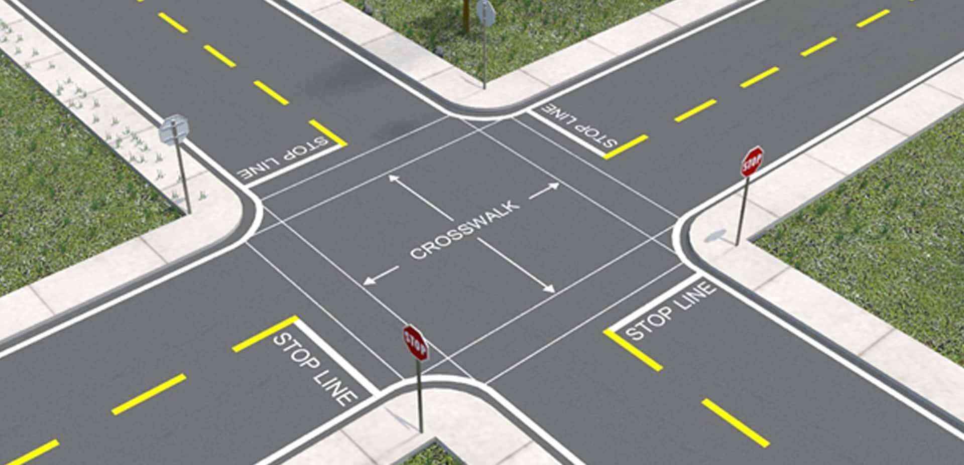 Crosswalk Markings at Intersection