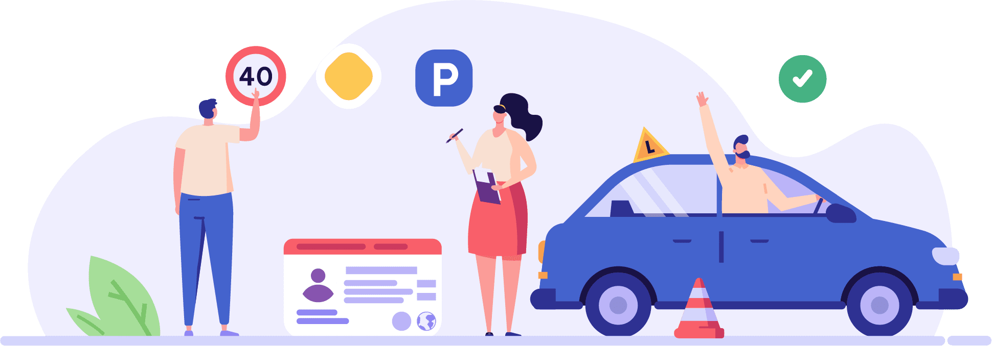 Illustration Driver License and Students