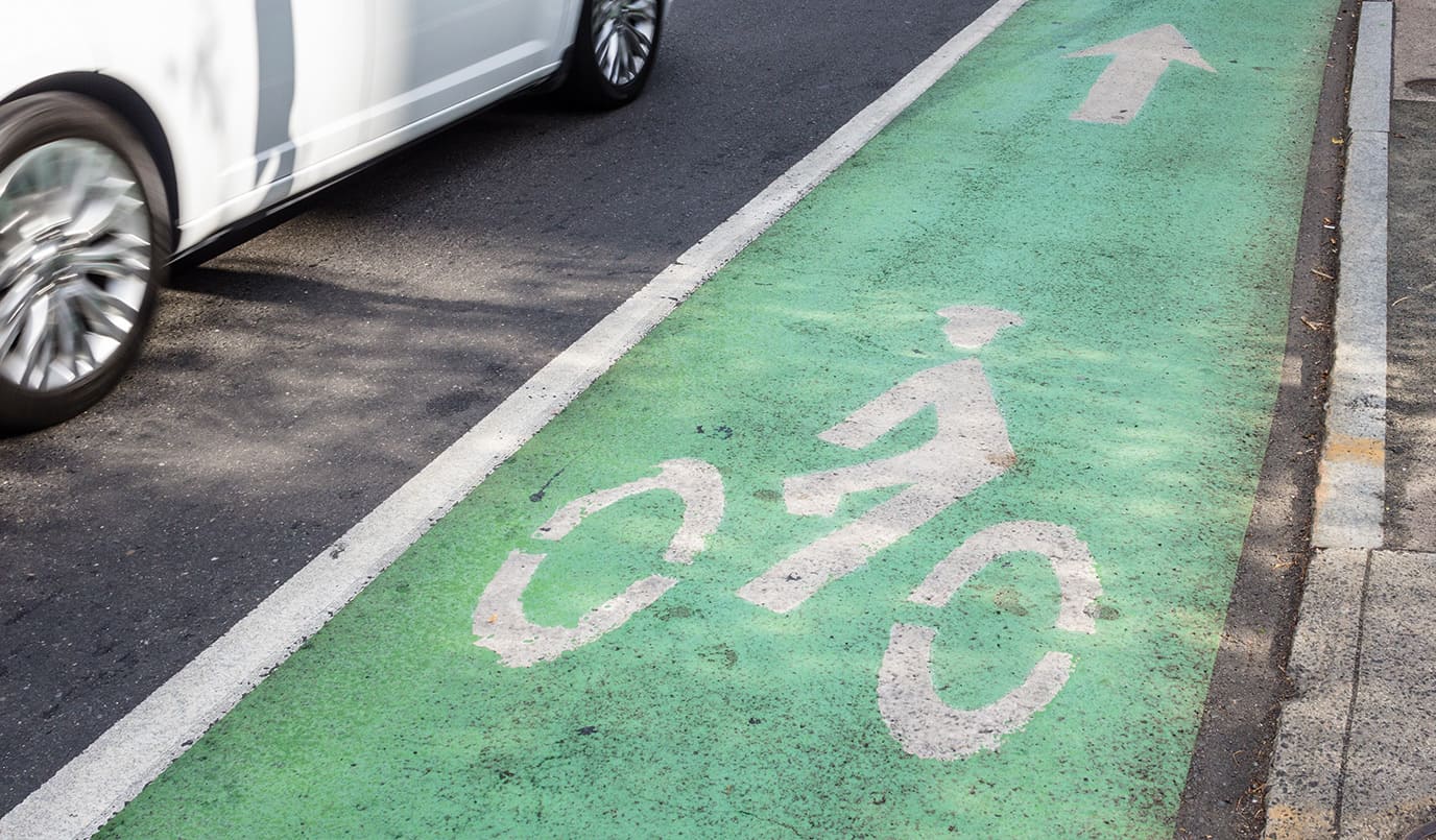 Bicycle Lane Markings on Pavement