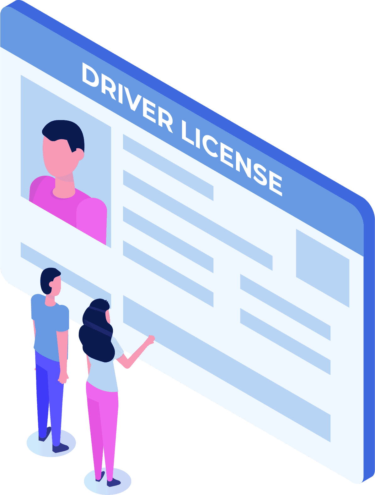 Illustration Driver License and Students