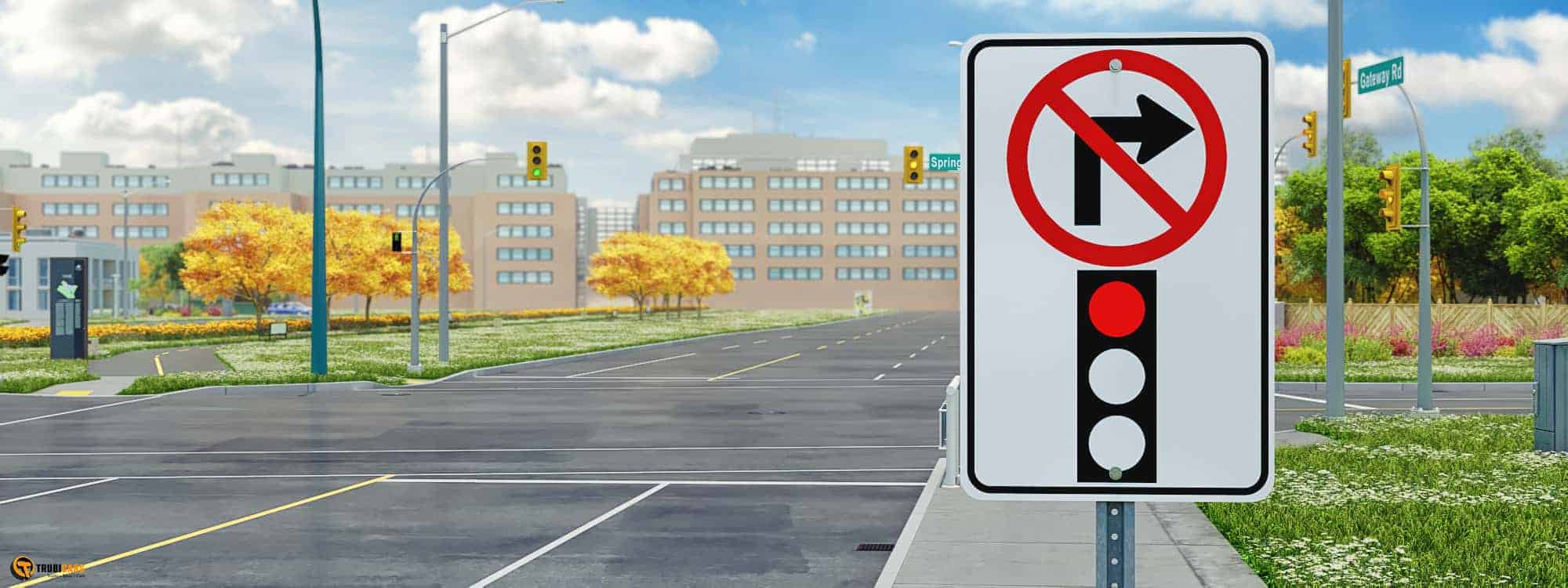 No Turn Right Red Light