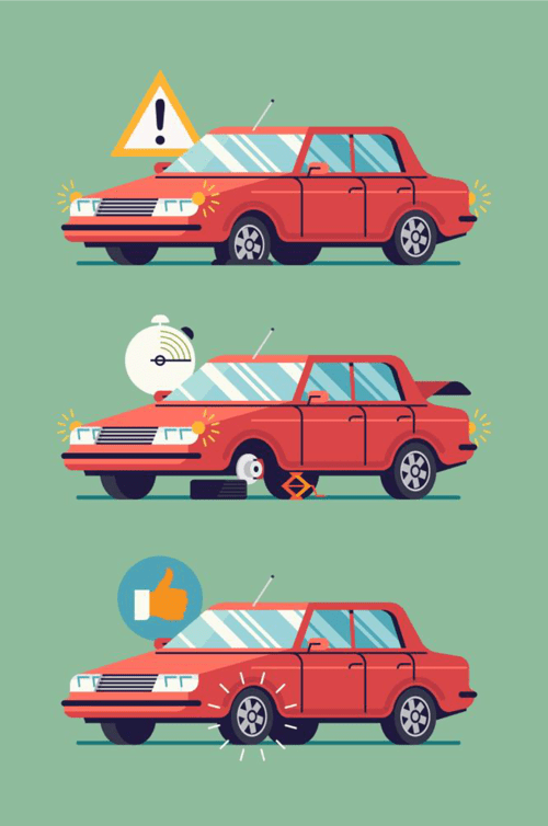 Steps to Change Flat Tire